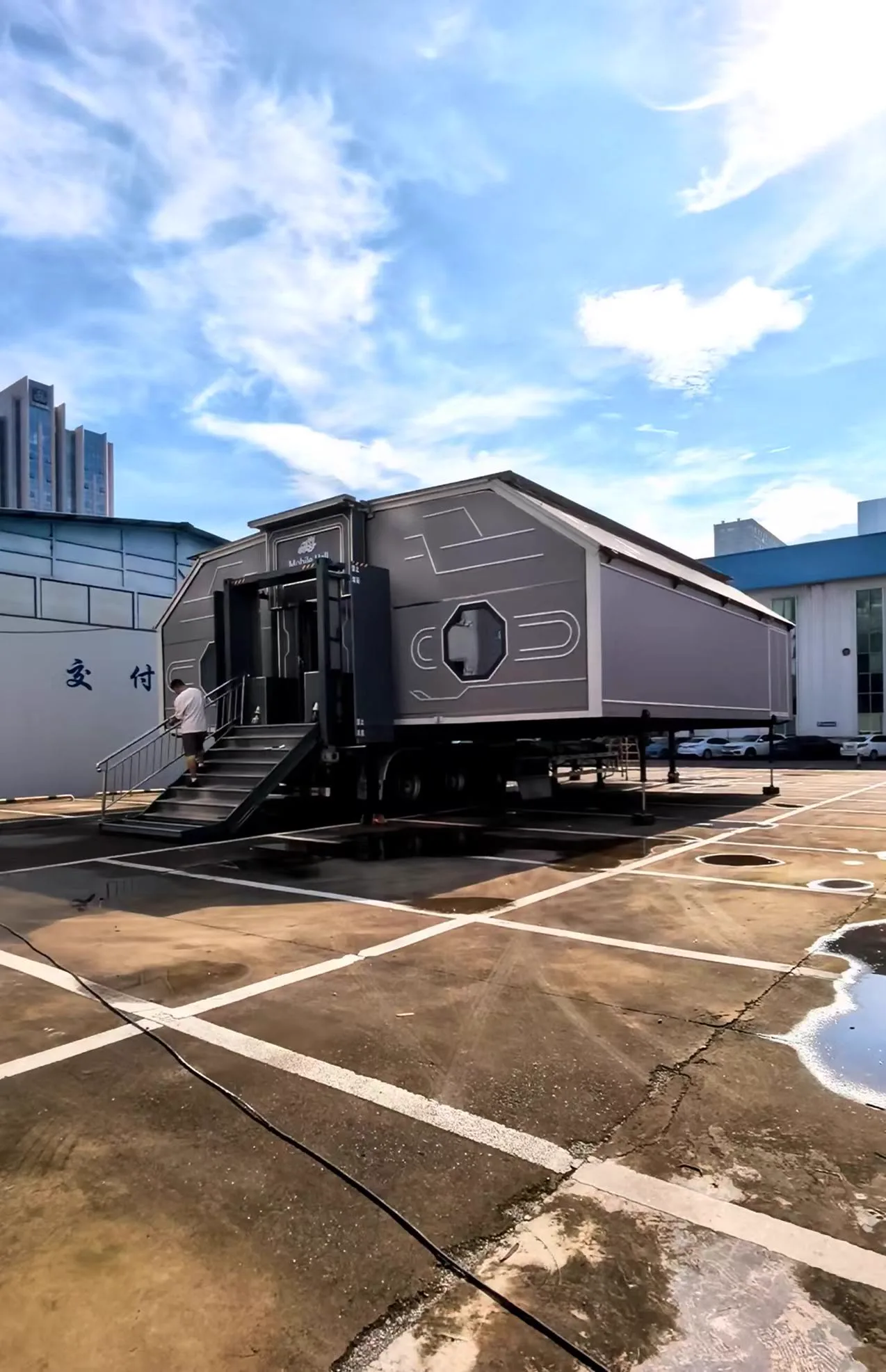 45FT container-based expandable venue fully deployed
